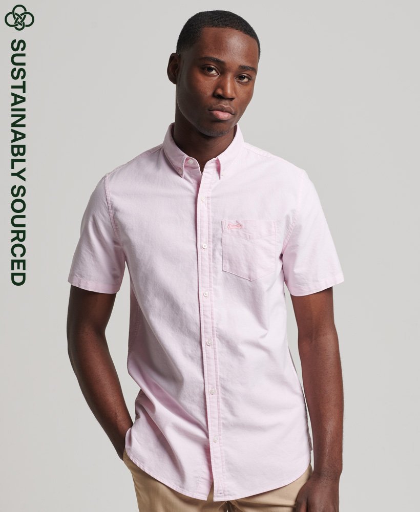 Organic Cotton Vintage Oxford Short Sleeve Shirt - City Pink