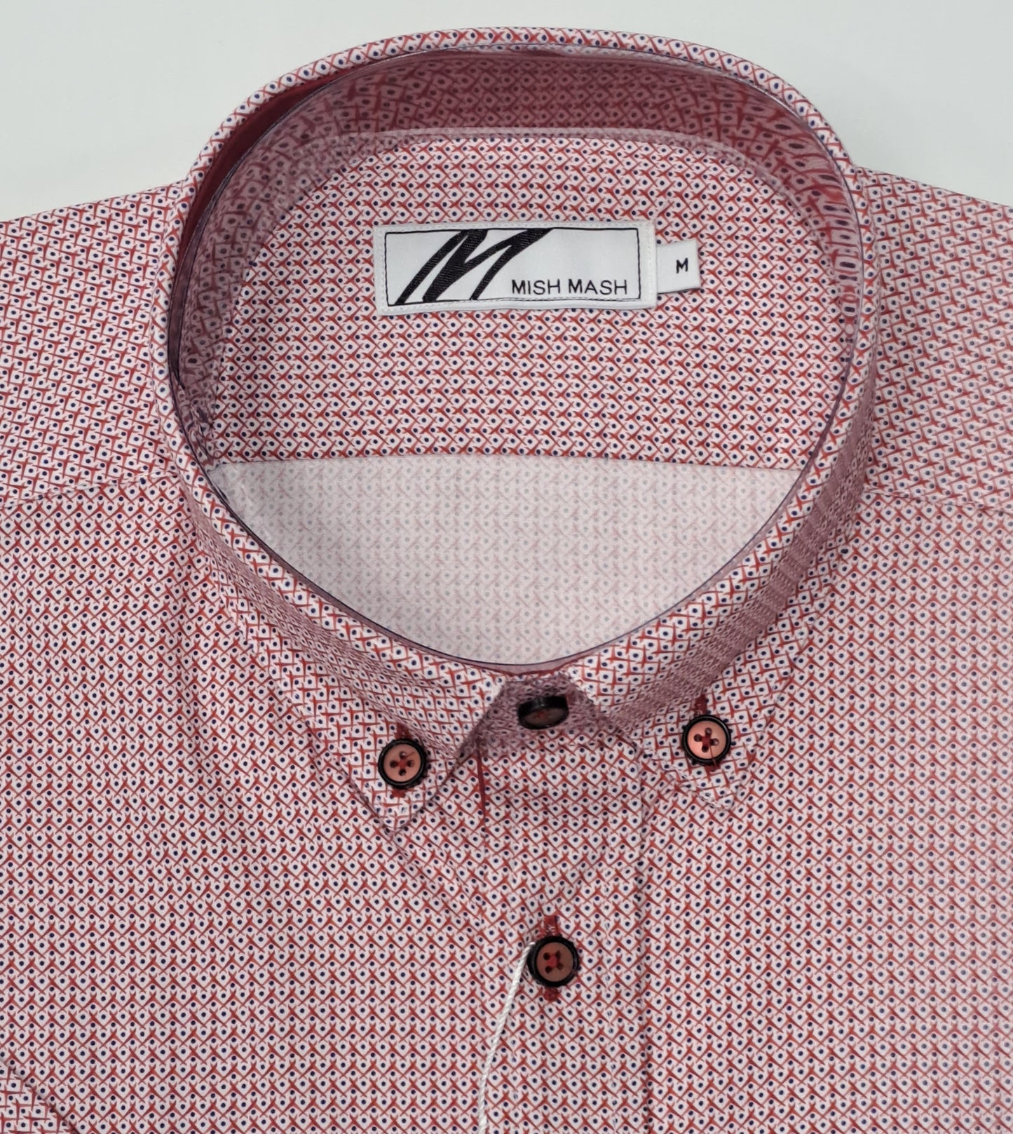 Mish Mash Coastal Short Sleeve Casual Shirt - White/Red
