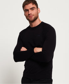 Superdry Orange Label Cotton Crew Jumper - Dark Cavern Navy