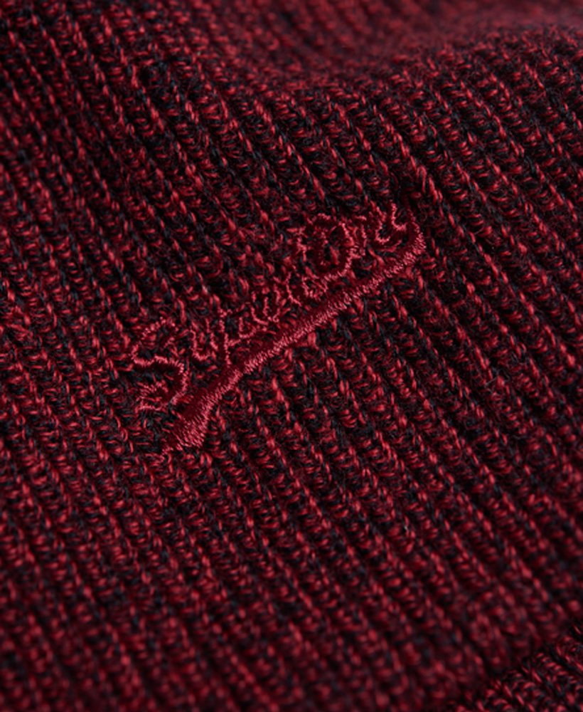 Mens Superdry Vintage Logo Beanie - Dark Red Grit