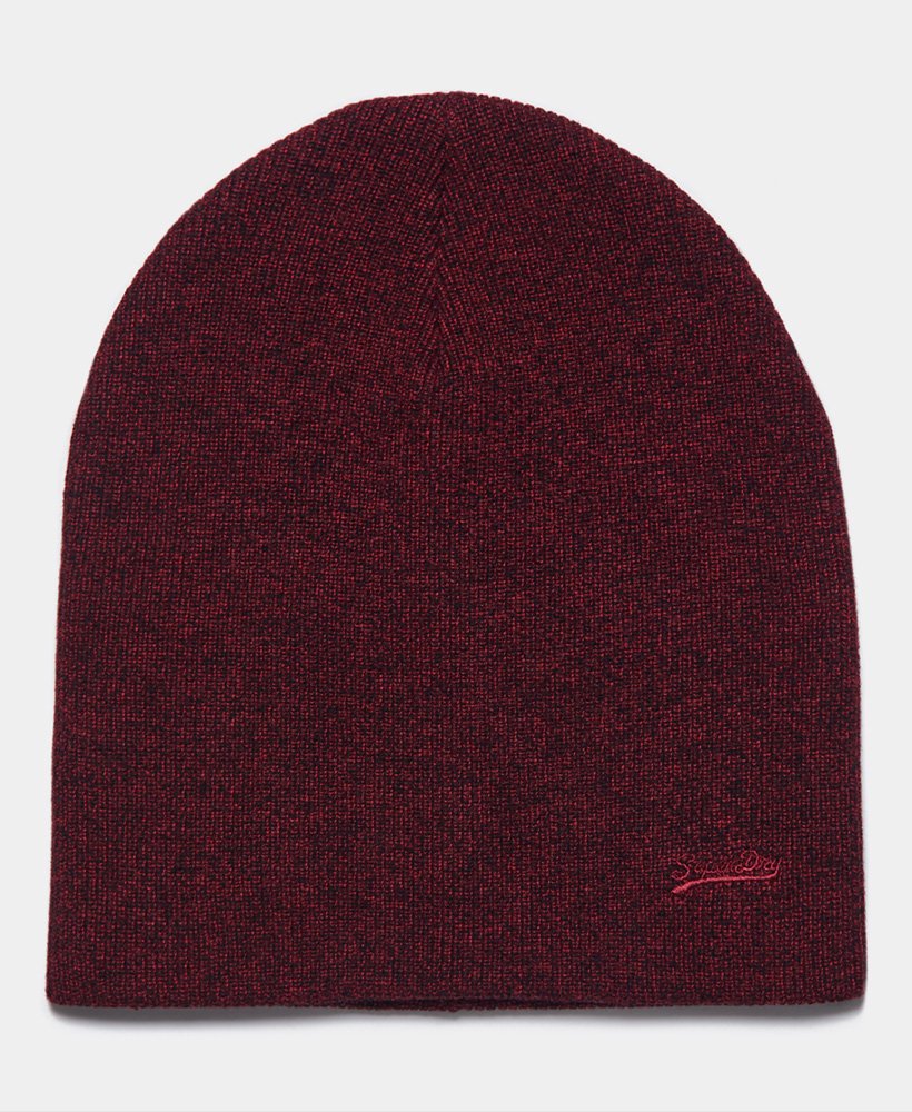 Mens Superdry Vintage Logo Beanie - Dark Red Grit