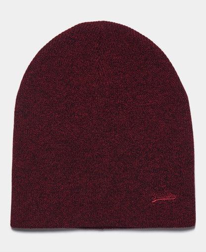 Mens Superdry Vintage Logo Beanie - Dark Red Grit