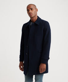Superdry Edit Wool Car Coat - Dark Navy