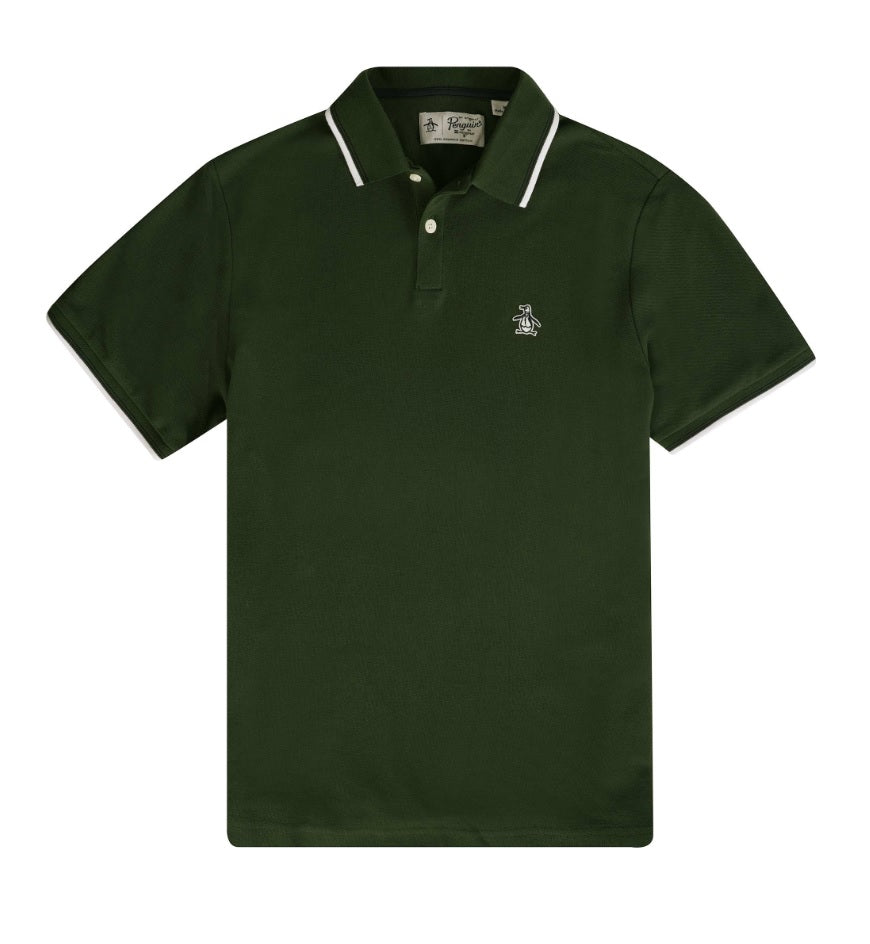 Original Penguin Organic Cotton Tipped Polo Shirt - Deep Forest