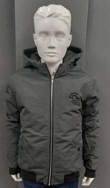 Boys Diesel Sidney Hooded Jacket With Detachable Fur Collar - Grey