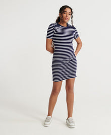 Ladies Superdry Eden Lace Mix Dress - Navy Stripe