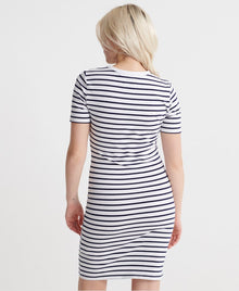 Ladies Superdry Eden Lace Mix Dress - White Stripe