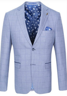 Fratelli Uniti Window Pane Check Blazer - Blue