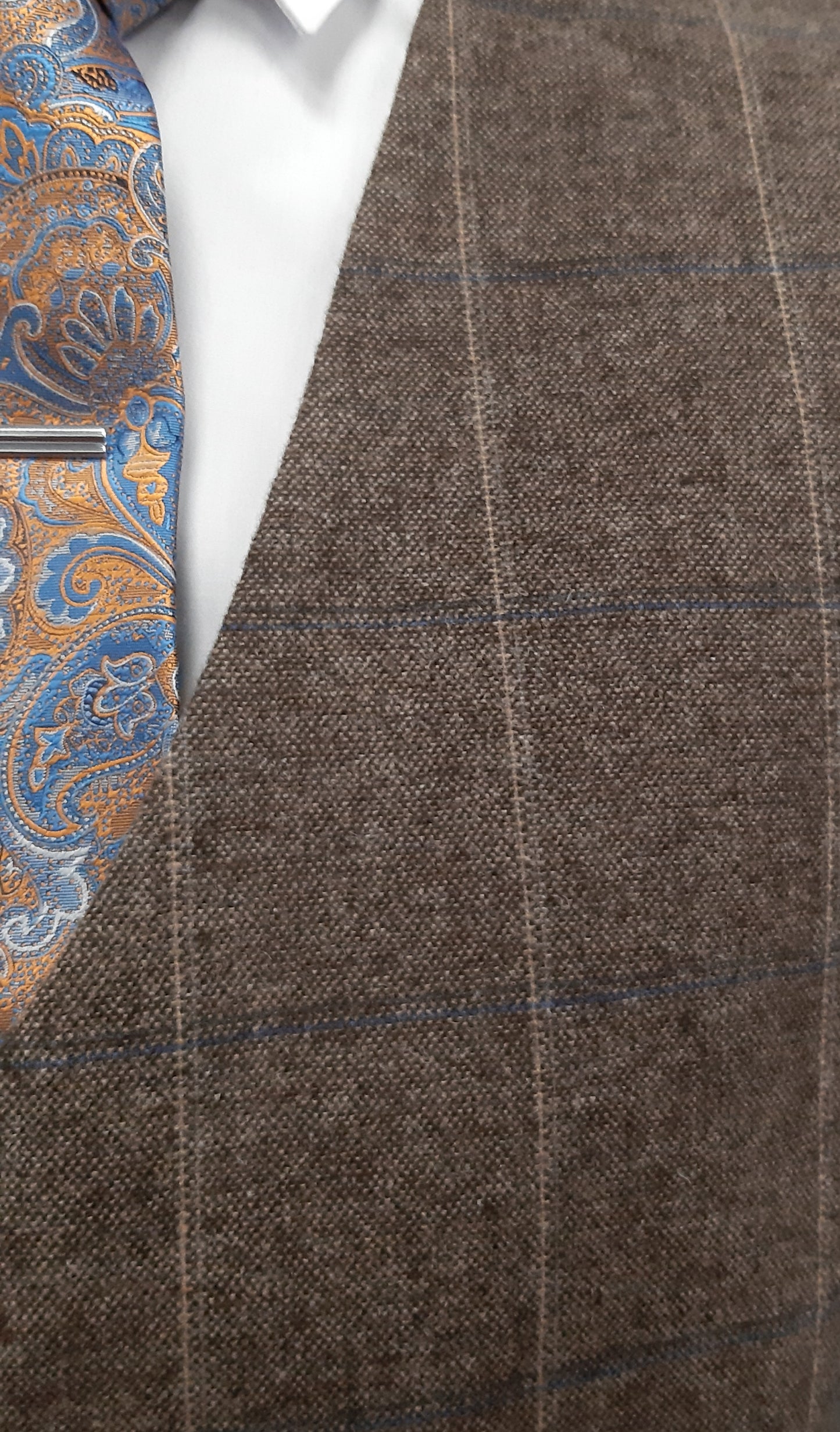 Fratelli Uniti Checkered Waistcoat - Tan