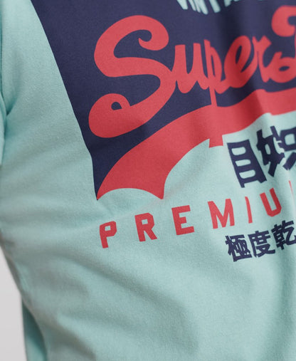 Superdry Organic Cotton Vintage Logo T-Shirt - Fresh Mint