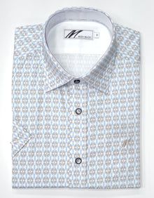 Mish Mash Gazelle Printed Short Sleeve Casual Shirt - White