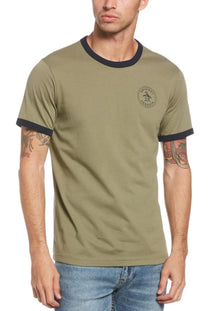 Original Penguin Stamp Ringer Logo T-Shirt - Deep Lichen Green