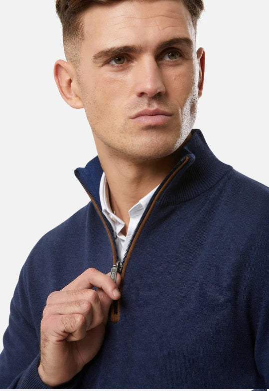 6th Sense Harry Half Zip Sweater O# - Navy
