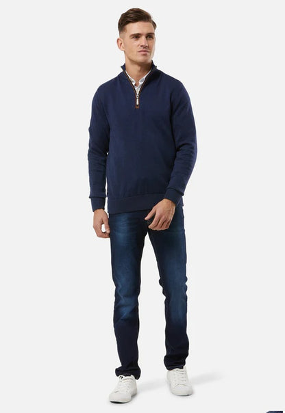 6th Sense Harry Half Zip Sweater O# - Navy