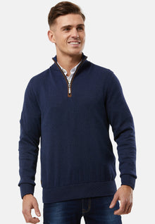 6th Sense Harry Half Zip Sweater O# - Navy