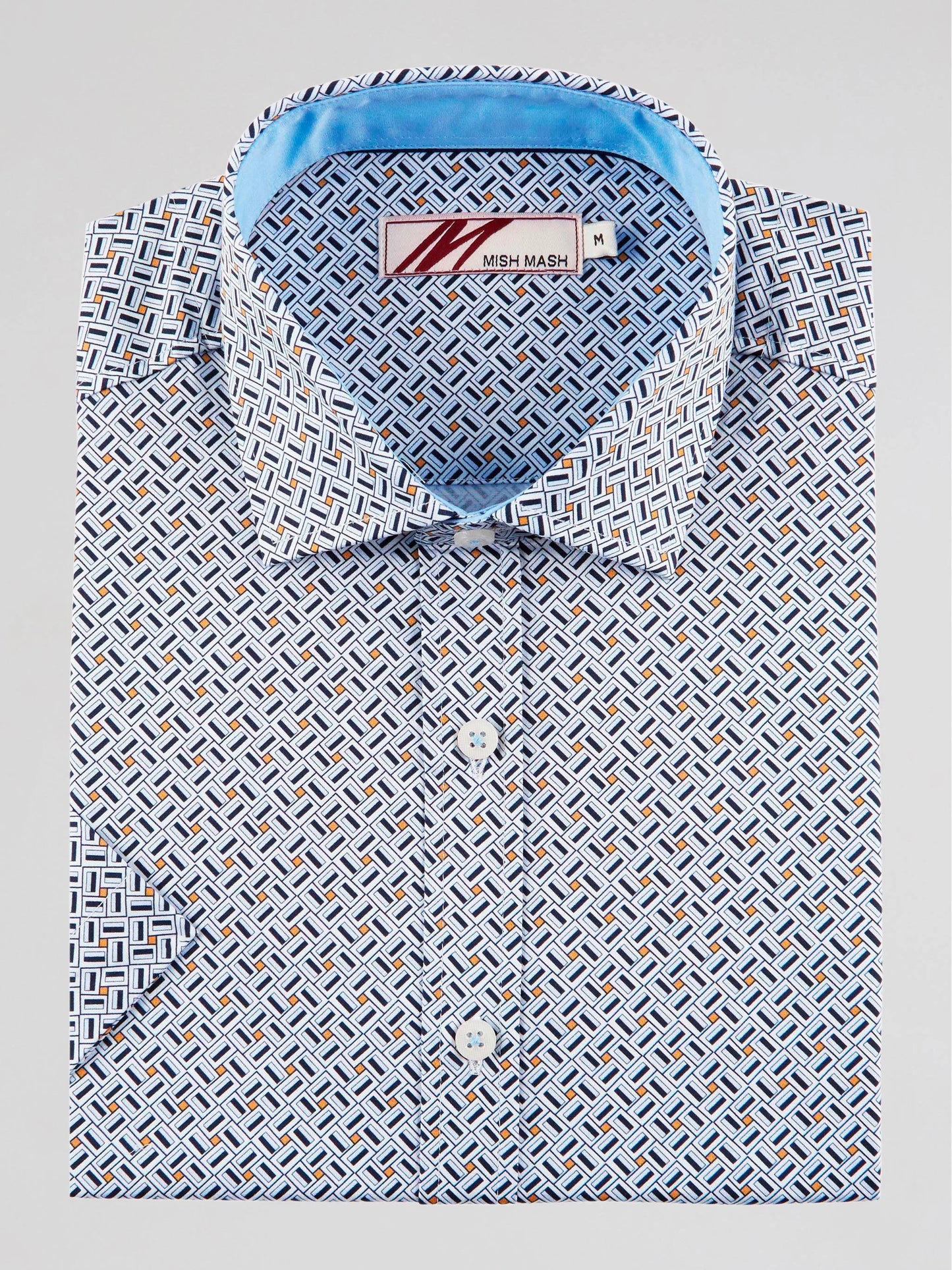 Mish Mash Heron Printed Short Sleeve Casual Shirt - White
