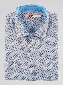 Mish Mash Heron Printed Short Sleeve Casual Shirt - White