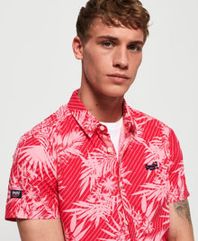 Superdry Short Sleeve International Vacation Shirt - Washed Red Hibiscus