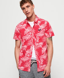 Superdry Short Sleeve International Vacation Shirt - Washed Red Hibiscus