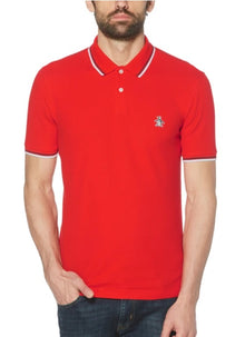 Original Penguin Pete Pique Polo - High Risk Red