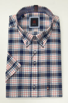 Andre Hogan Short Sleeve Checked Shirt - Coral