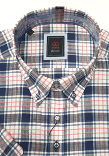 Andre Hogan Short Sleeve Checked Shirt - Coral