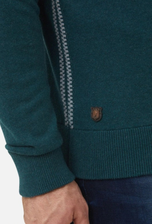 6th Sense Hound Half Zip Sweater - Moss Green