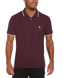 Original Penguin Sticker Pete Organic Cotton Pique Polo Shirt - Italian Plum