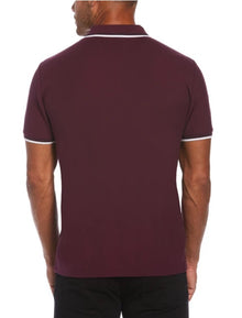 Original Penguin Sticker Pete Organic Cotton Pique Polo Shirt - Italian Plum