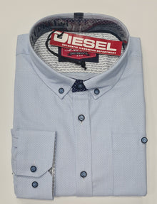 Boys Diesel Kell Circle Print Long Sleeve Shirt 644 - Sky