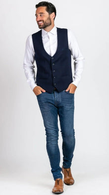 Marc Darcy Kelly Single Breasted Waistcoat - Blue