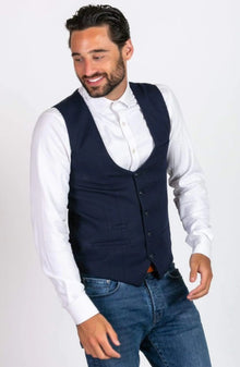 Marc Darcy Kelly Single Breasted Waistcoat - Blue