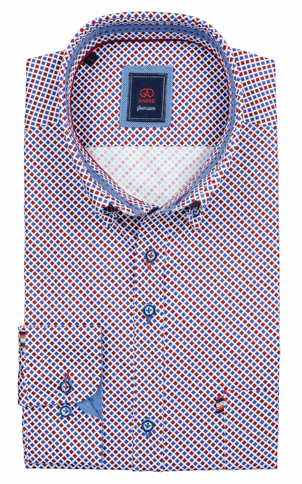 Andre Liffey Long Sleeve Shirt - Burgundy