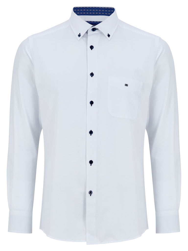 Daniel Grahame Plain Long Sleeve Casual Shirt - White