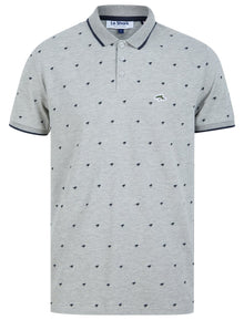 Le Shark Yanis Printed Cotton Pique Polo Shirt - Light Grey Marl
