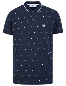 Le Shark Yanis Printed Cotton Pique Polo Shirt - Navy