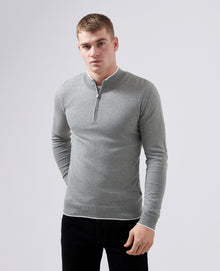 Remus Uomo Half Zip sweater - Light Grey