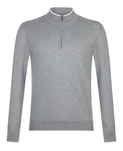 Remus Uomo Half Zip sweater - Light Grey