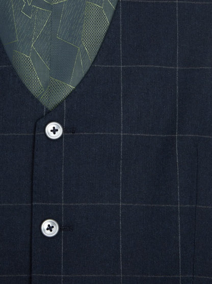 Remus Uomo Lucian Checkered Waistcoat - Navy