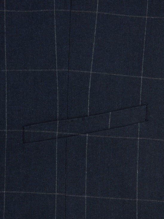 Remus Uomo Lucian Checkered Waistcoat - Navy