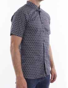 XV KINGS Maroondah Short Sleeve Shirt - Navy Geo
