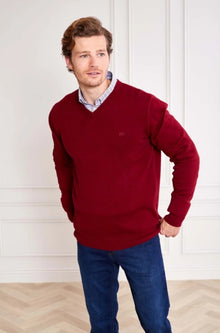 Andre Valencia V-Neck Sweater - Merlot