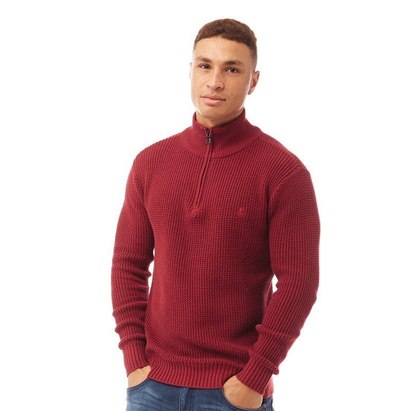 Red on sale zip sweater