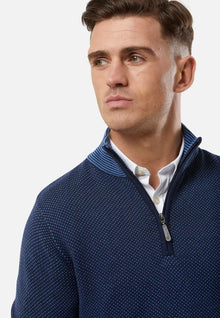 6th Sense Half Zip Sweater Messi O# - Navy Blazer