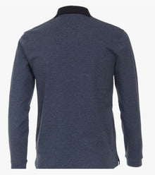 Casa Moda Long Sleeve Polo Shirt - Mid Blue