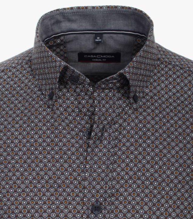 Casa Moda Long Sleeve Casual Shirt 100 -  Grey/Dark Blue