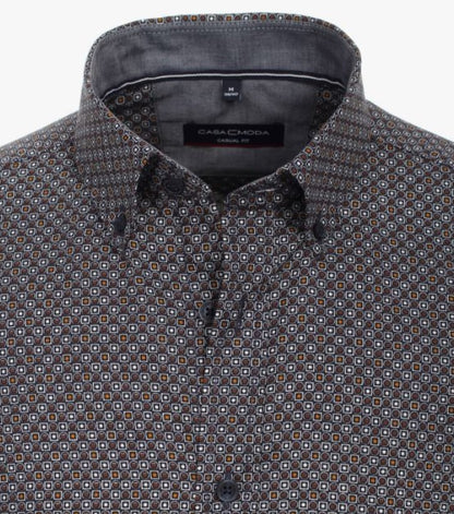 Casa Moda Long Sleeve Casual Shirt 100 -  Grey/Dark Blue