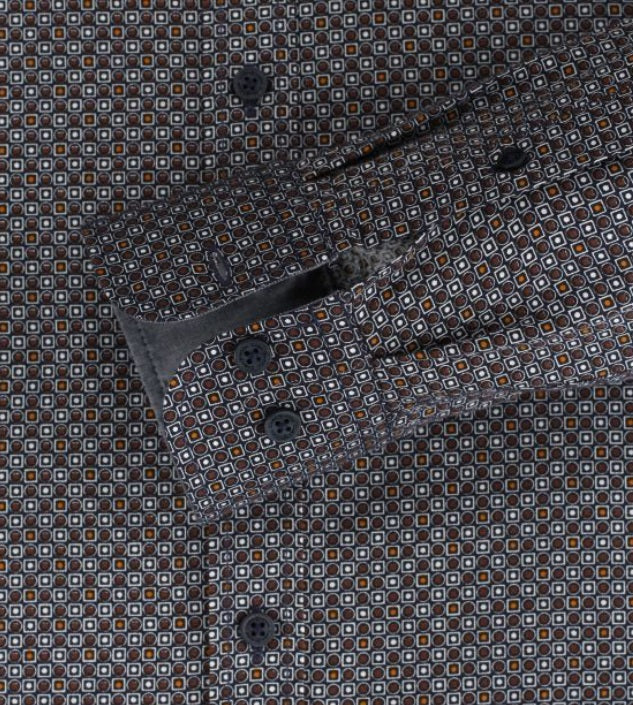 Casa Moda Long Sleeve Casual Shirt 100 -  Grey/Dark Blue