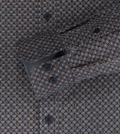 Casa Moda Long Sleeve Casual Shirt 100 -  Grey/Dark Blue