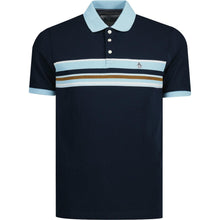 Original Penguin Coolmax Retro Striped Polo Shirt - Dark Sapphire